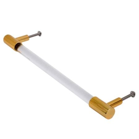 Clear Golden Large Cylinder Glass Door Handles